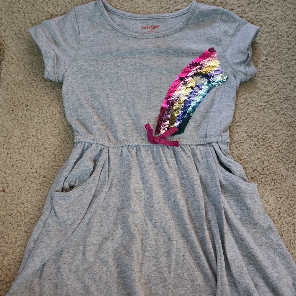 Girls rainbow sequin dress